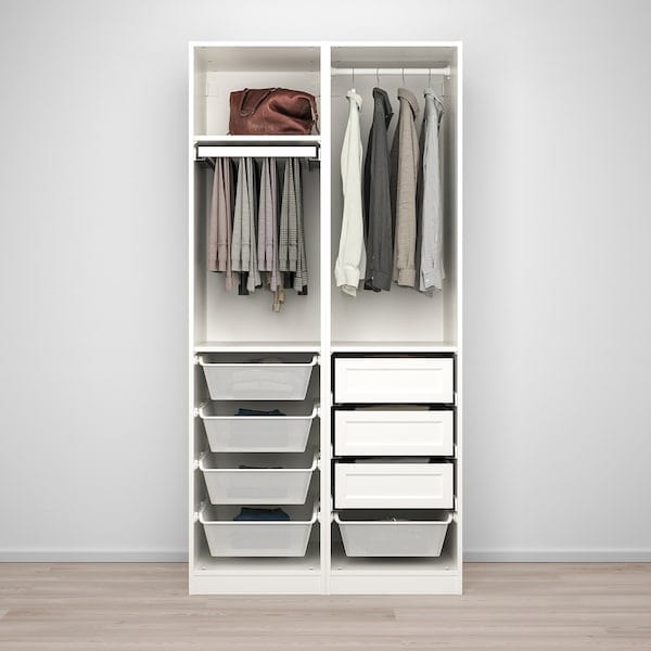 Ikea PAX / GRIMO - Wardrobe combination, white/white,100x60x201 cm