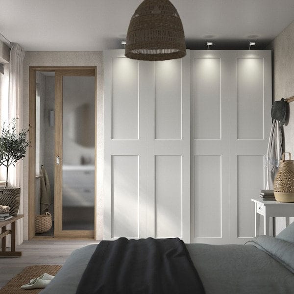 Ikea PAX / GRIMO - Wardrobe combination, white/white,200x66x236 cm