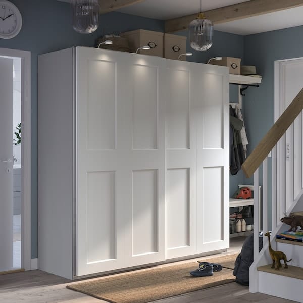 Ikea PAX / GRIMO - Wardrobe combination, white/white,200x66x201 cm