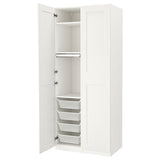 PAX / GRIMO wardrobe combination, white/white, 100x60x236 cm