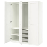 PAX / GRIMO wardrobe combination, white/white, 150x60x201 cm