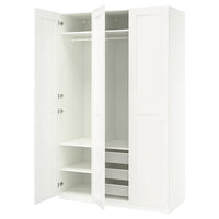 PAX / GRIMO wardrobe combination, white/white, 150x60x236 cm