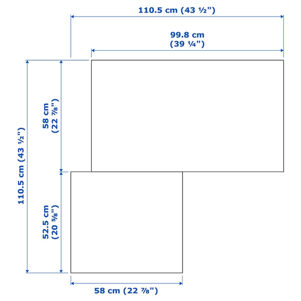 PAX / GRIMO corner wardrobe, white/white, 110/110x236 cm
