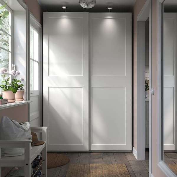 Ikea PAX / GRIMO - Wardrobe, white/white,150x66x236 cm