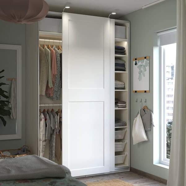 Ikea PAX / GRIMO - Wardrobe, white/white,150x66x236 cm