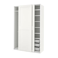 PAX / GRIMO wardrobe, white/white, 150x66x236 cm