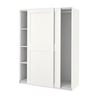 PAX / GRIMO wardrobe, white/white, 150x66x201 cm