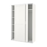 PAX / GRIMO wardrobe, white/white, 150x66x236 cm