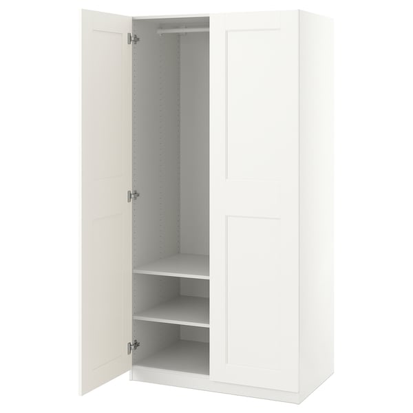 PAX / GRIMO wardrobe, white/white, 100x60x201 cm
