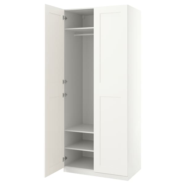 Ikea PAX / GRIMO - Wardrobe, white/white,100x60x236 cm
