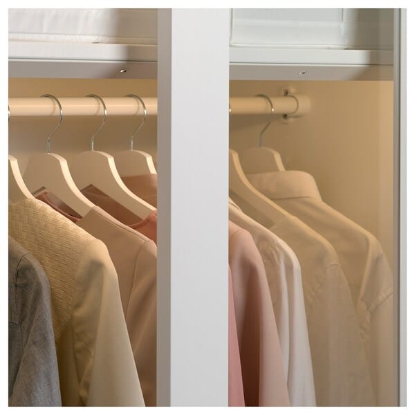 Ikea PAX / GRIMO - Wardrobe with sliding doors, white/transparent glass white,150x66x236 cm