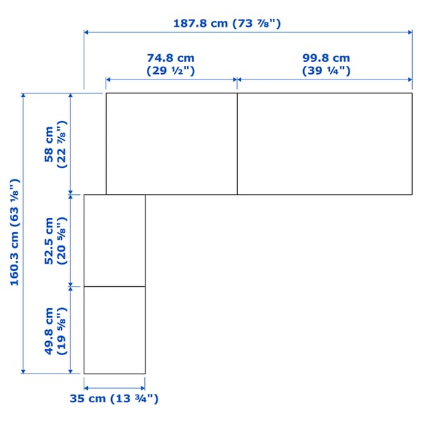 PAX corner wardrobe, white stained oak effect, 161/188x201 cm