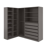 PAX corner wardrobe, dark grey, 160/188x201 cm