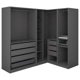 PAX corner wardrobe, dark grey, 211/161x201 cm