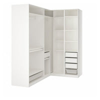 PAX corner wardrobe, white, 211/161x236 cm