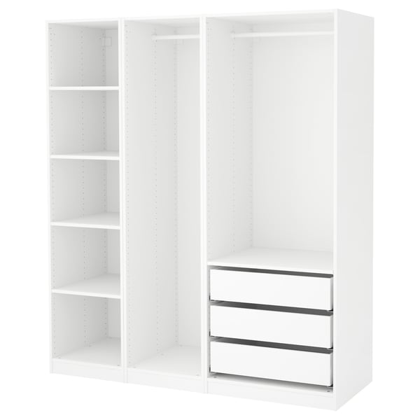 PAX wardrobe, white, 175x58x201 cm