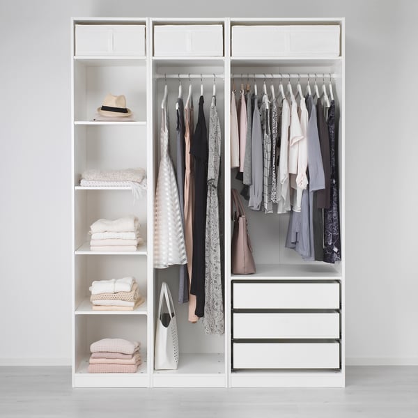 PAX wardrobe, white, 175x58x236 cm