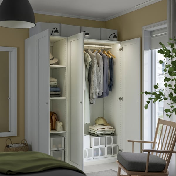 PAX / GULLABERG wardrobe combination, white/white, 150x60x201 cm