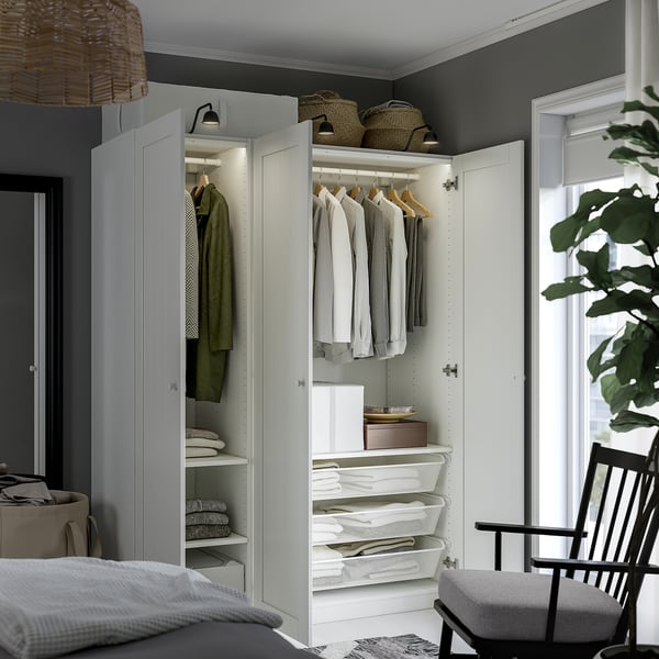 PAX / GULLABERG wardrobe combination, white/white, 150x60x201 cm