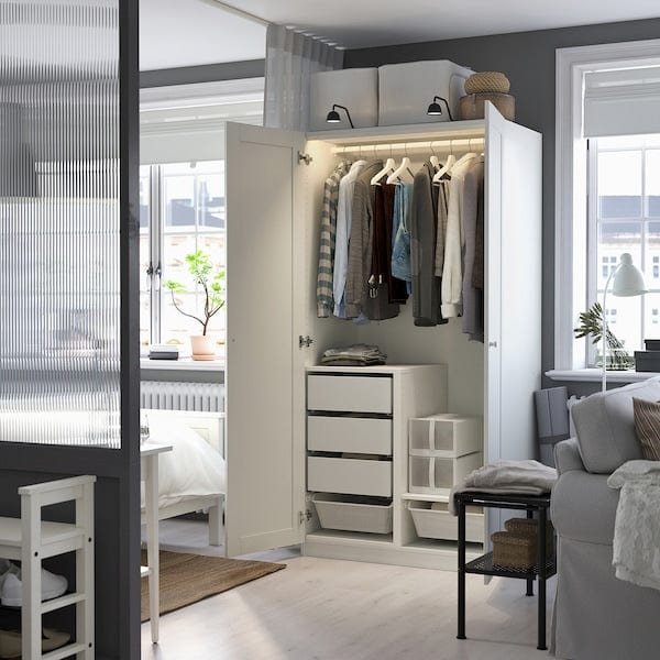 Ikea PAX / GULLABERG - Wardrobe combination, white/white,100x60x201 cm