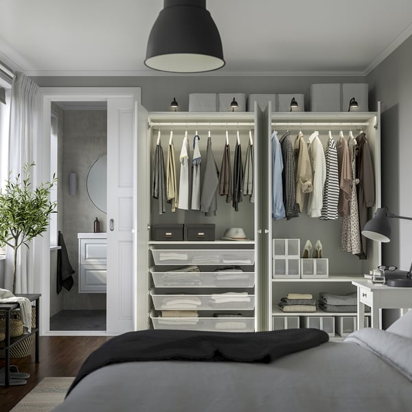 PAX / GULLABERG wardrobe combination, white/white, 200x60x201 cm