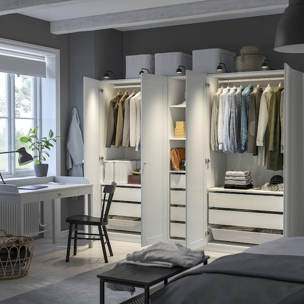 Ikea PAX / GULLABERG - Wardrobe combination, white/white,250x60x201 cm