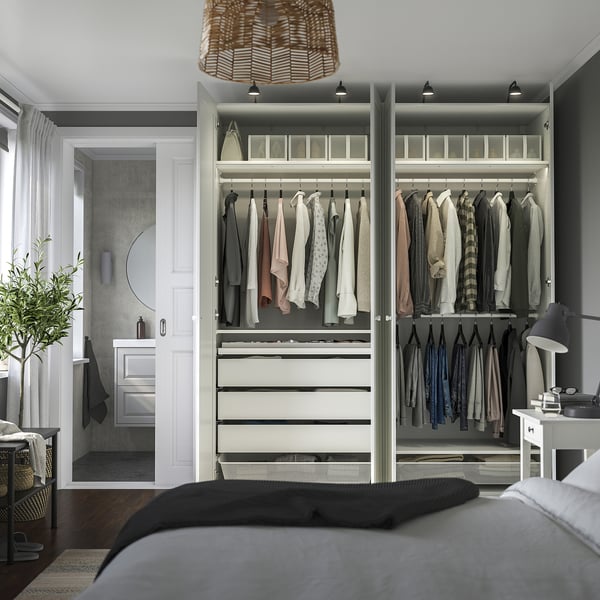 PAX / GULLABERG wardrobe combination, white/white, 200x60x236 cm