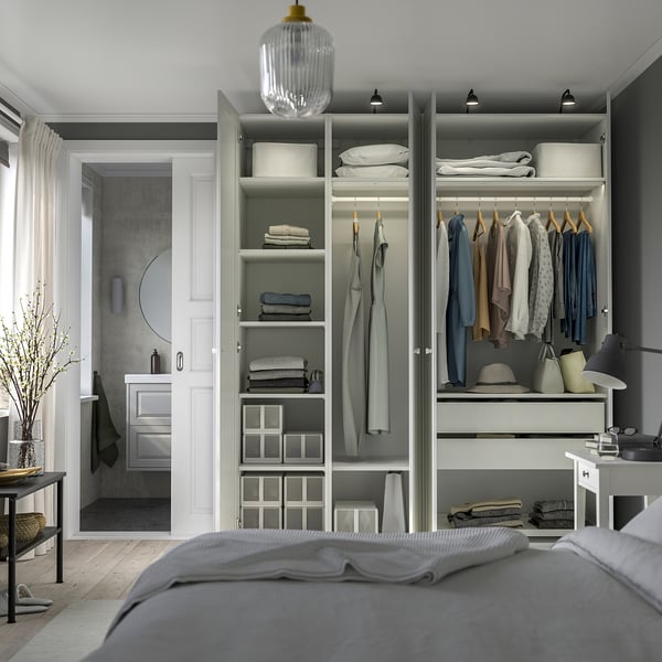 PAX / GULLABERG wardrobe combination, white/white, 200x60x236 cm