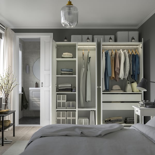 PAX / GULLABERG wardrobe combination, white/white, 200x60x201 cm