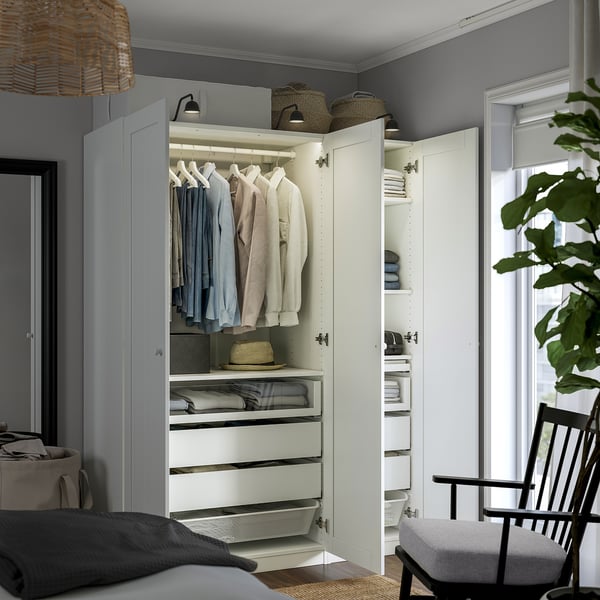 PAX / GULLABERG wardrobe combination, white/white, 150x60x201 cm