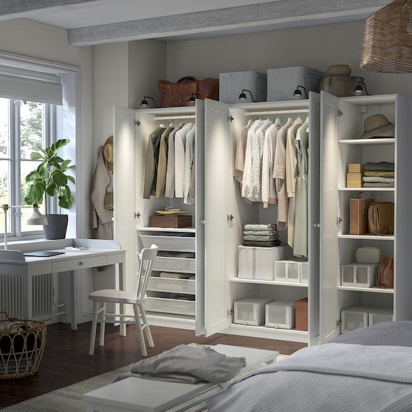 Ikea PAX / GULLABERG - Wardrobe combination, white/white,250x60x201 cm