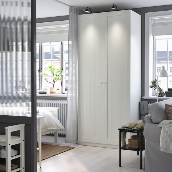 PAX / GULLABERG wardrobe combination, white/white, 100x60x236 cm