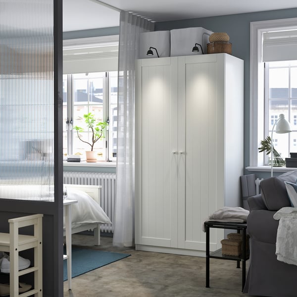 PAX / GULLABERG wardrobe combination, white/white, 100x60x201 cm