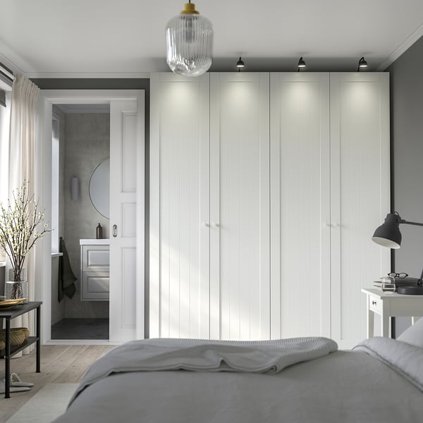 PAX / GULLABERG wardrobe combination, white/white, 200x60x236 cm