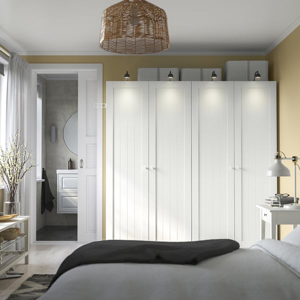 PAX / GULLABERG wardrobe combination, white/white, 200x60x201 cm