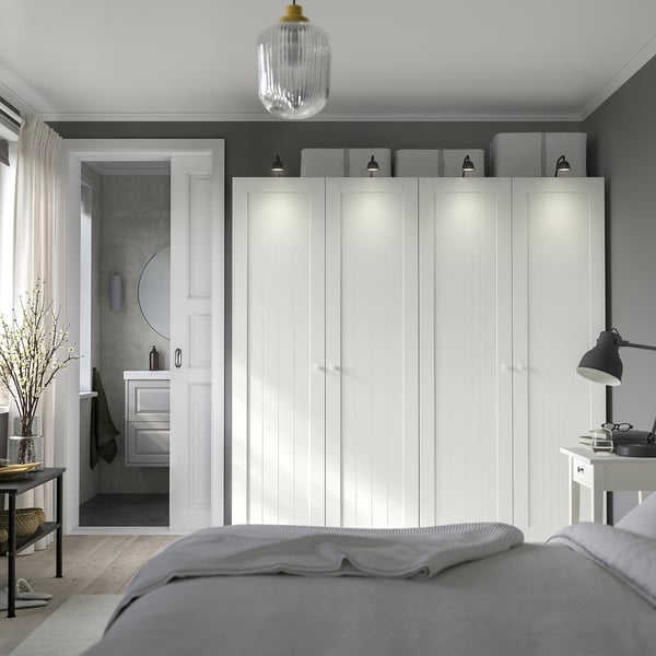 PAX / GULLABERG wardrobe combination, white/white, 200x60x201 cm