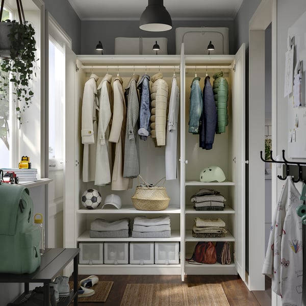 PAX / GULLABERG wardrobe combination, white/white, 150x60x201 cm