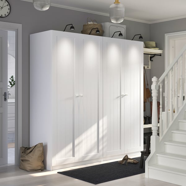 PAX / GULLABERG wardrobe combination, white/white, 200x60x201 cm