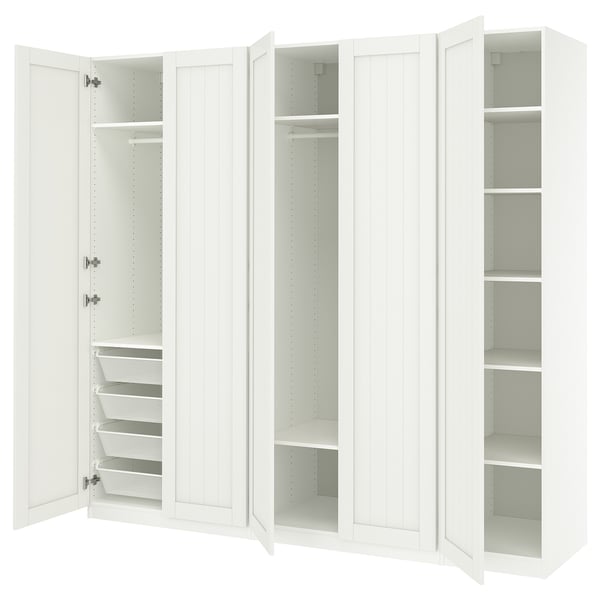 PAX / GULLABERG wardrobe combination, white/white, 250x60x236 cm