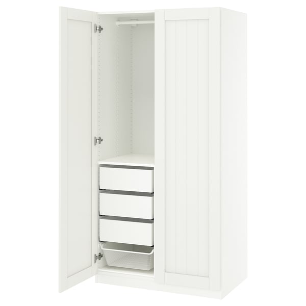 PAX / GULLABERG wardrobe combination, white/white, 100x60x201 cm
