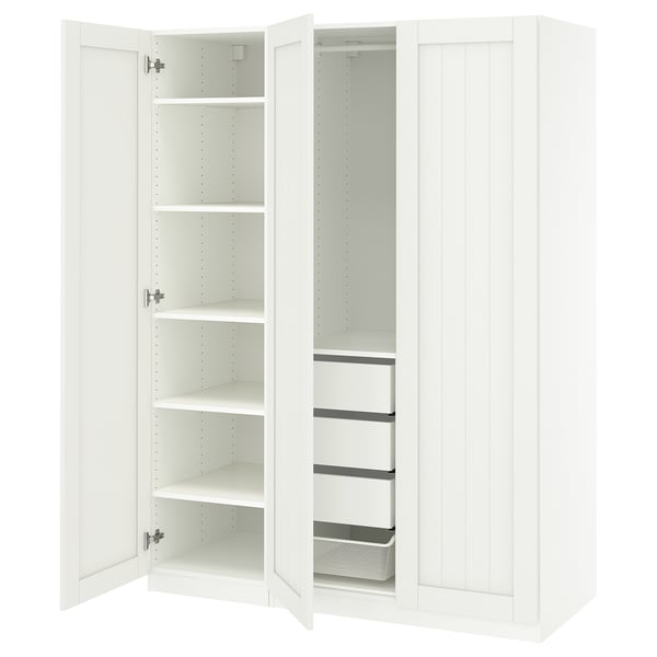 PAX / GULLABERG wardrobe combination, white/white, 150x60x201 cm