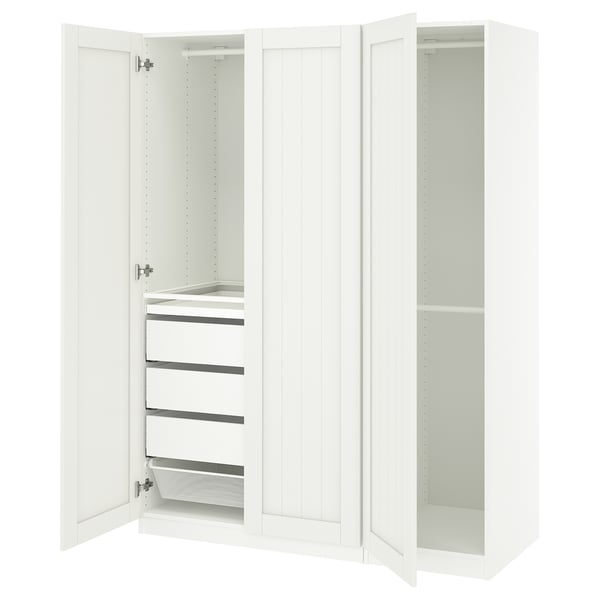 PAX / GULLABERG wardrobe combination, white/white, 150x60x201 cm