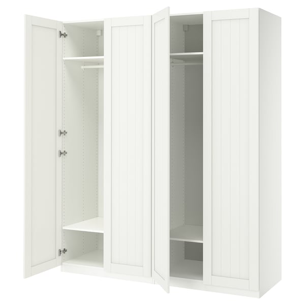 PAX / GULLABERG wardrobe combination, white/white, 200x60x236 cm