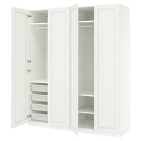 PAX / GULLABERG wardrobe combination, white/white, 200x60x236 cm