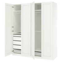 PAX / GULLABERG wardrobe combination, white/white, 200x60x236 cm