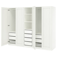 PAX / GULLABERG wardrobe combination, white/white, 250x60x201 cm