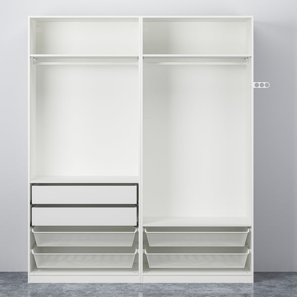PAX / GULLABERG wardrobe combination, white/white, 200x60x236 cm