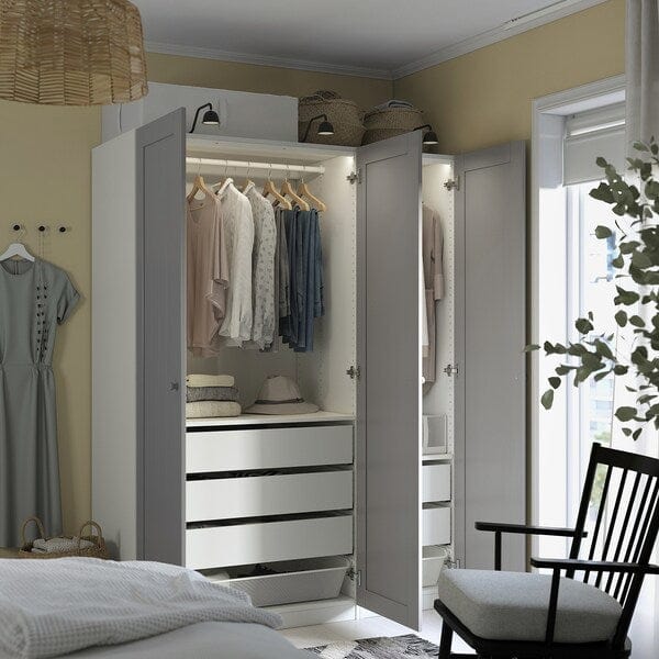 Ikea PAX / GULLABERG - Wardrobe combination, white/grey,150x60x201 cm