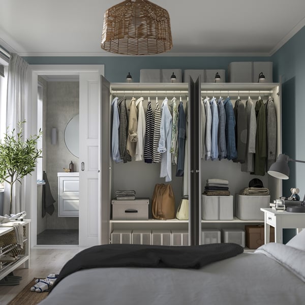 PAX / GULLABERG wardrobe combination, white/grey, 200x60x201 cm