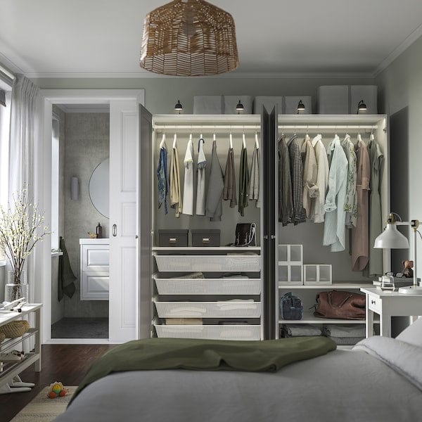 Ikea PAX / GULLABERG - Wardrobe combination, white/grey,200x60x201 cm
